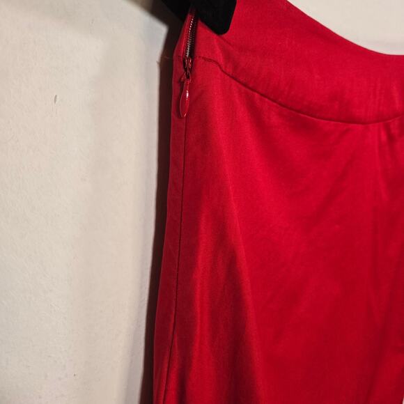 Liz Claiborne Red A Line 100% Cotton Midi Skirt With Sailboat Applique Size 12 - Picture 3 of 6